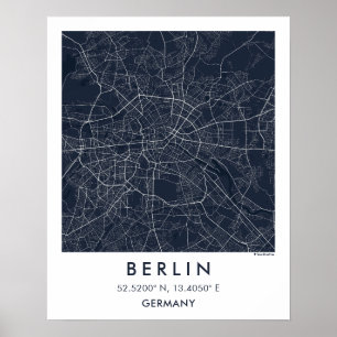 Affiche Plan de ville personnalisé de Berlin Allemagne Aff