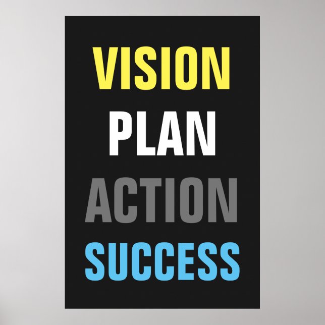 Affiche Plan de vision Action Réussite Motivation (Devant)
