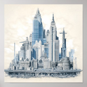 Affiche Plan directeur Conception d'une ville