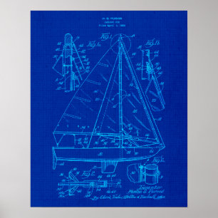 Affiche Plan directeur du bateau à voile no 3 Art à thème