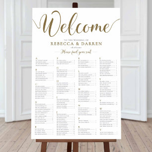 Affiche Plan d'or de l'ordre alphabétique du mariage