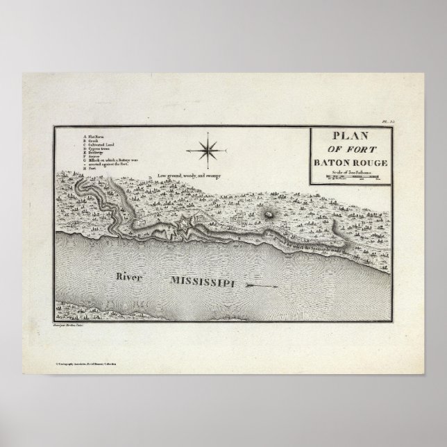 Affiche Plan Du Fort Baton Rouge (Devant)