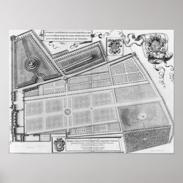 Affiche Plan du Jardin Royal (Devant)