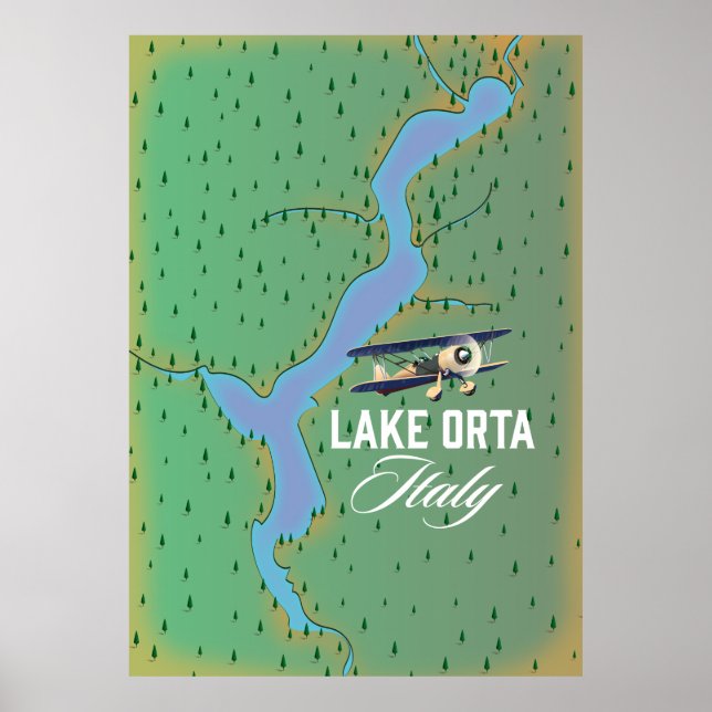 Affiche Plan du lac d'Orta Italie (Devant)
