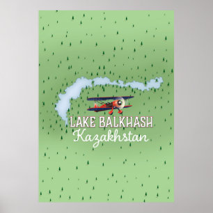 Affiche Plan du lac du Kazakhstan Balkhash