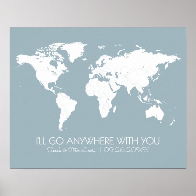 Affiche Plan du monde des couples Dusty Blue - Je vais all (Devant)