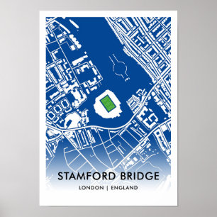 Affiche Plan du stade de Stamford Bridge – Domicile de Che