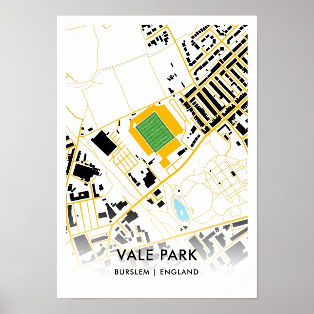 Affiche Plan du stade de Vale Park – Domicile de Port Vale (Devant)