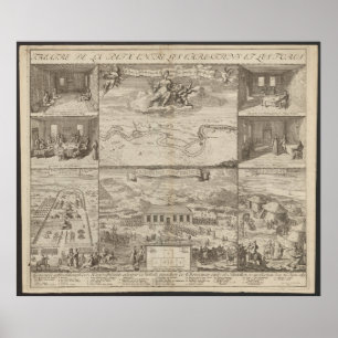 Affiche Plan du traité de Karlowitz de 1699, carte de l'Eu