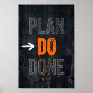 Affiche Plan Faire Fait texte artistique de productivité m