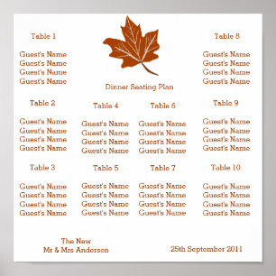 Affiche Plan Mariage de conception d'automne