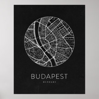 Affiche Plan minimaliste de Budapest City