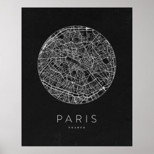 Affiche Plan minimaliste de Paris