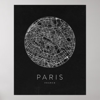 Affiche Plan minimaliste de Paris