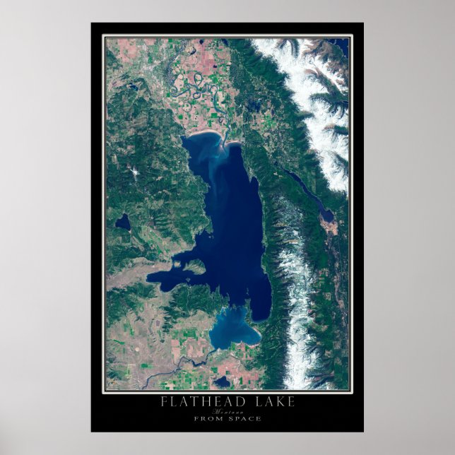 Affiche Plan Satellite Spatial Du Lac Montana (Devant)