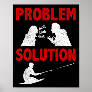 Affiche Planche à genoux Sport aquatique Problème Solution