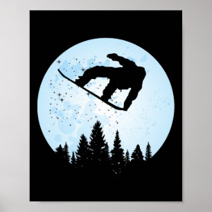 Affiche Planche à neige Bigfoot Ski Drôle Sasquatch Ski
