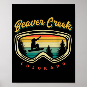Affiche Planche à neige couleur vintage de Beaver Creek Co
