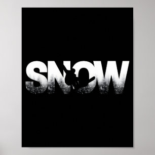 Affiche Planche à neige Drôle Plancheur Faire du snowboard