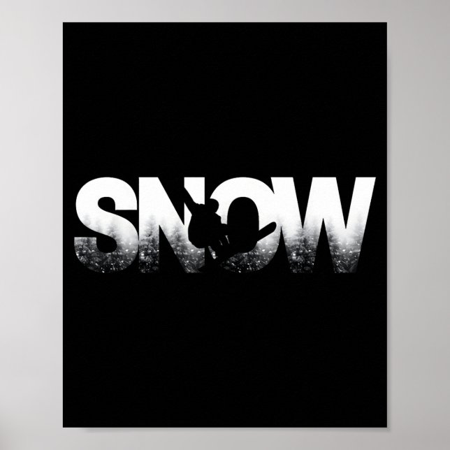 Affiche Planche à neige Drôle Plancheur Faire du snowboard (Devant)