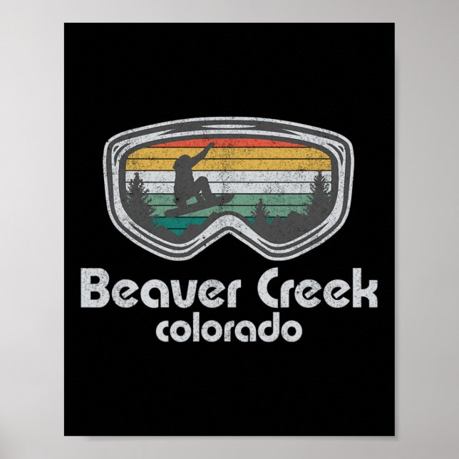 Affiche Planche à neige rétro Beaver Creek Colorado (Devant)