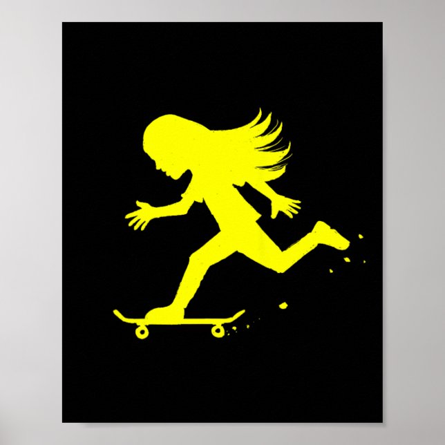 Affiche Planche à roulettes Adolescente Jeune Fille Skateu (Devant)