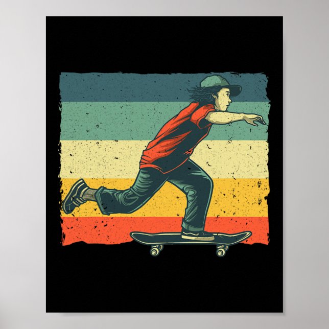 Affiche Planche à roulettes cool pour hommes femmes garçon (Devant)