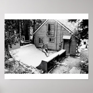 Affiche Planche à roulettes, imprimé noir et blanc