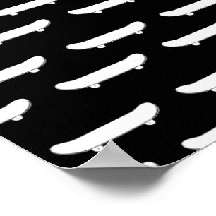 Affiche Planche à roulettes Monochrome Noir Skateur Sports