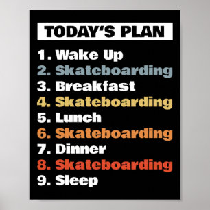 Affiche Planche à roulettes pour garçons Skater Today's Pl