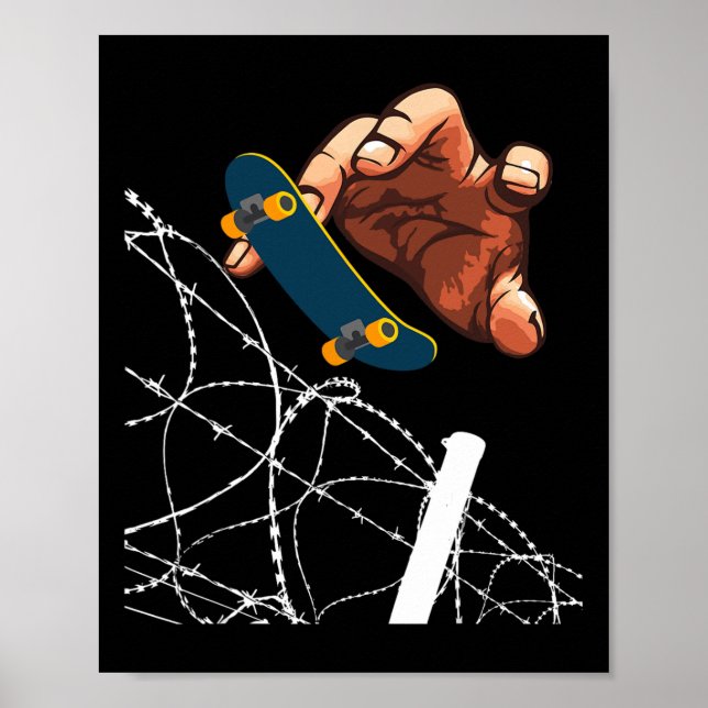Affiche Planche à roulettes Rbed-wire Skateboarder Fingerb (Devant)