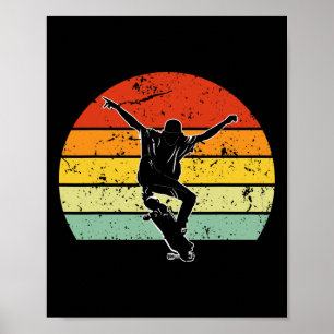 Affiche Planche à roulettes rétro vintage drôle de skatebo