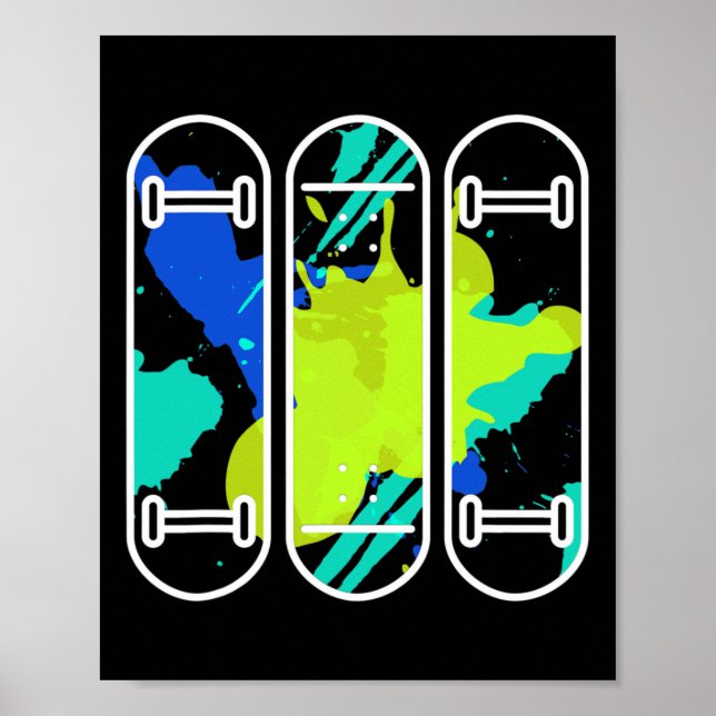 Affiche Planche à roulettes Skate Skateboard 90s Esthétiqu (Devant)