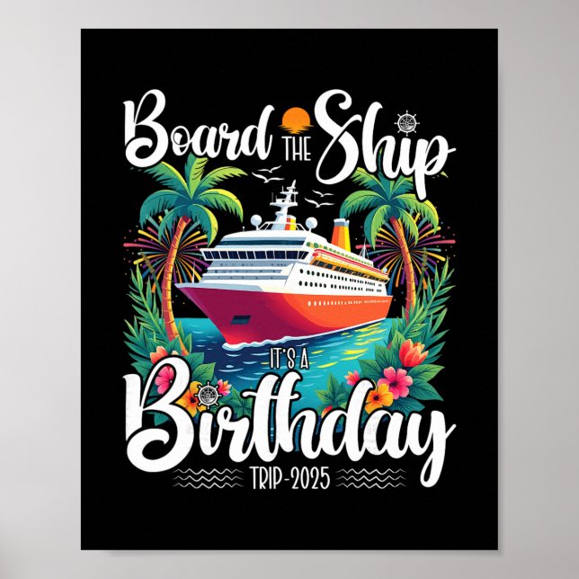 Affiche Planche d'anniversaire de croisière Le navire c'es (Devant)