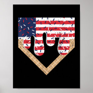 Affiche Planche de baseball Boy Crème de glace Patriotique