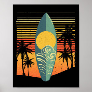 Affiche Planche de surf cool pour hommes femmes surfeur ré