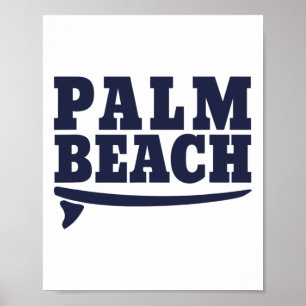 Affiche Planche de surf Rad Palm Beach Surfant surfeur de