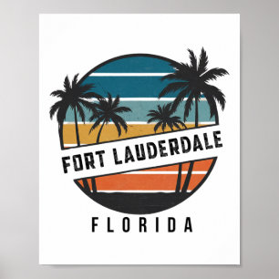 Affiche Planche de surf rétro Fort Lauderdale Beach Florid