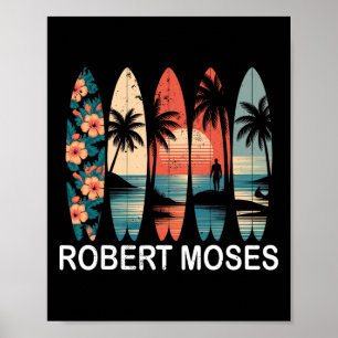 Affiche Planche de surf Robert Moses Surfing Retro _1