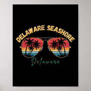 Affiche Planche de surf souvenir Delaware Seashore Delawar