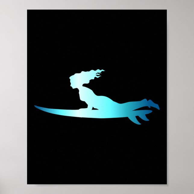Affiche Planche de surf Surfant sur les vagues Planche de  (Devant)