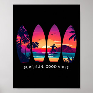 Affiche Planche de surf Surfing Cadeau de plage de surfeur