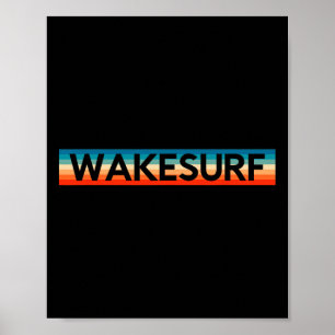Affiche Planche de wake surf rétro pour le wakeboard et le