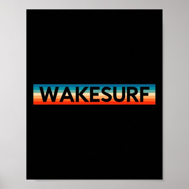 Affiche Planche de wake surf rétro pour le wakeboard et le (Devant)