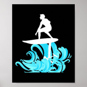 Affiche Planche hydroptère de foil-surfing Cadeau drôle po