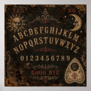 Affiche Planche Ouija Halloween Séance de spiritisme