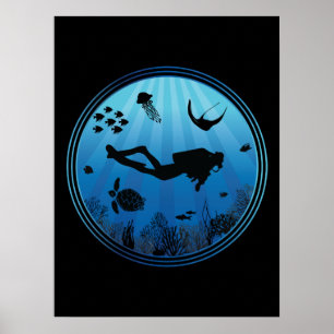 Affiche Planche sous-marine