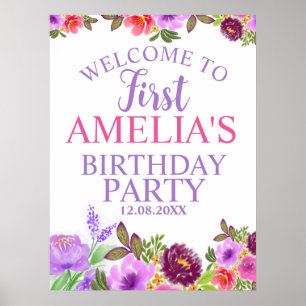 Affiche Planches de mousse de bienvenue pour premier anniv