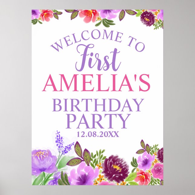 Affiche Planches de mousse de bienvenue pour premier anniv (Devant)