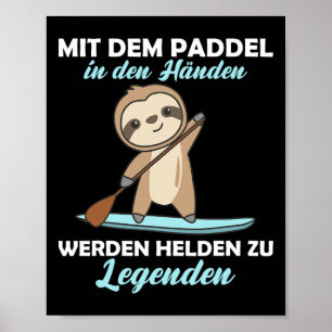 Affiche Planches de Stand Up Paddle Avec Paresseux Animaux